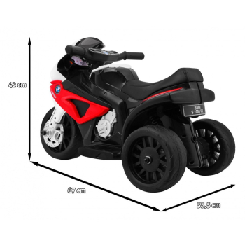 Motor BMW S1000 RR Mini na akumulator dla dzieci Czerwony + 3 koła + Dźwięki + LED